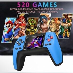 P5 Retro Blue Handheld Game Console Controller - 520 Built-In Classic Games $249